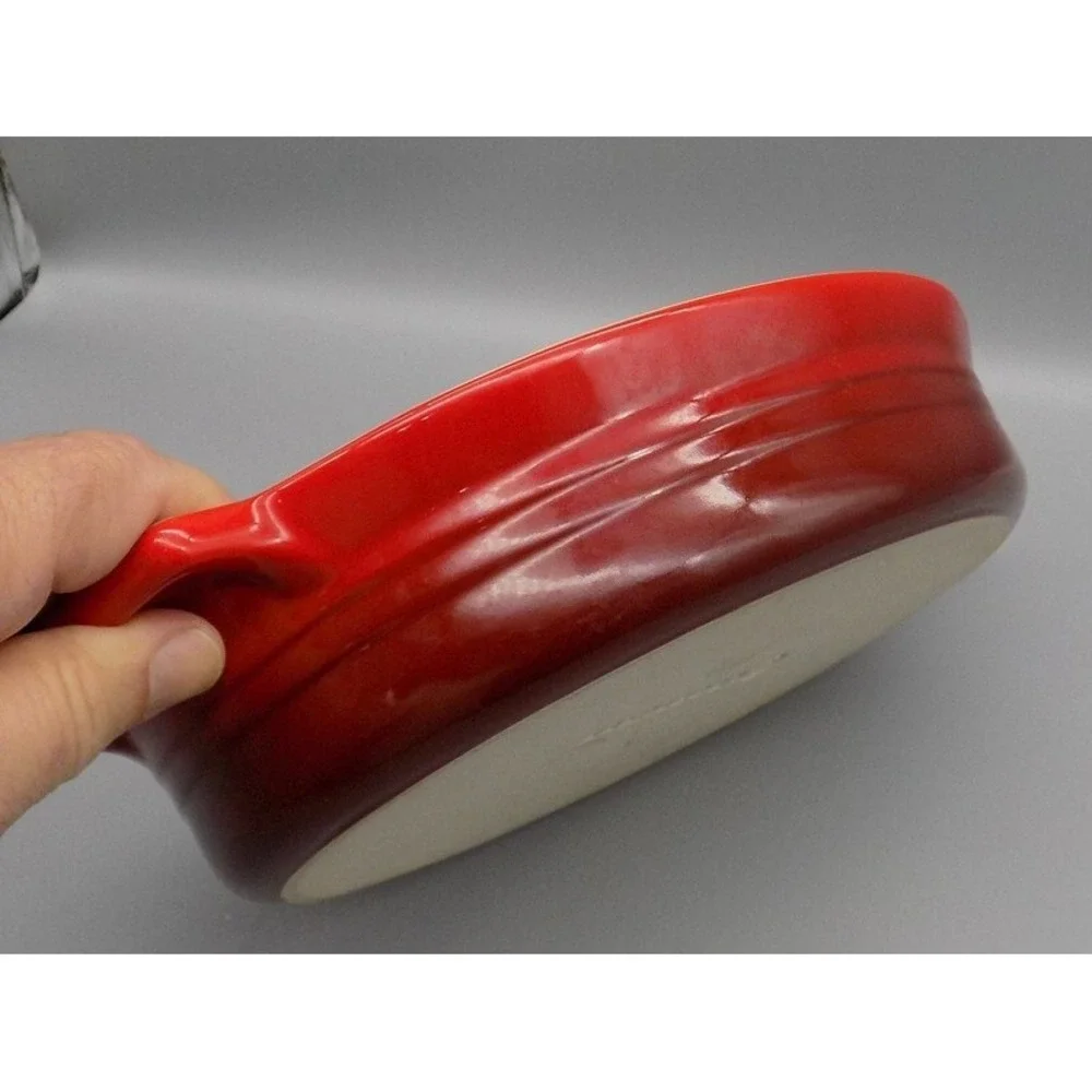 Le Creuset Au Gratin Baking Dish Cerise Red Stoneware Casserole 12 1/2